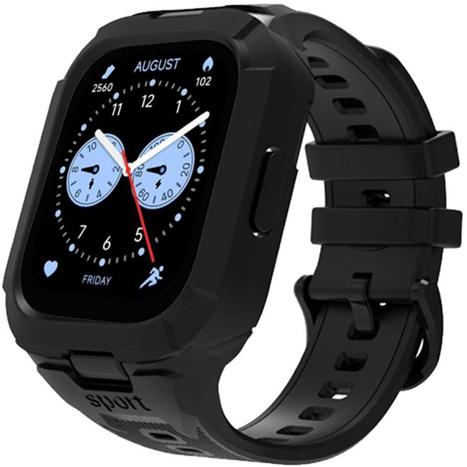 오네꼬네 샤오미 레드미워치5 라이트 액티브 일체형 케이스 스트랩 밴드 시계줄 호환용, 1개, 블랙