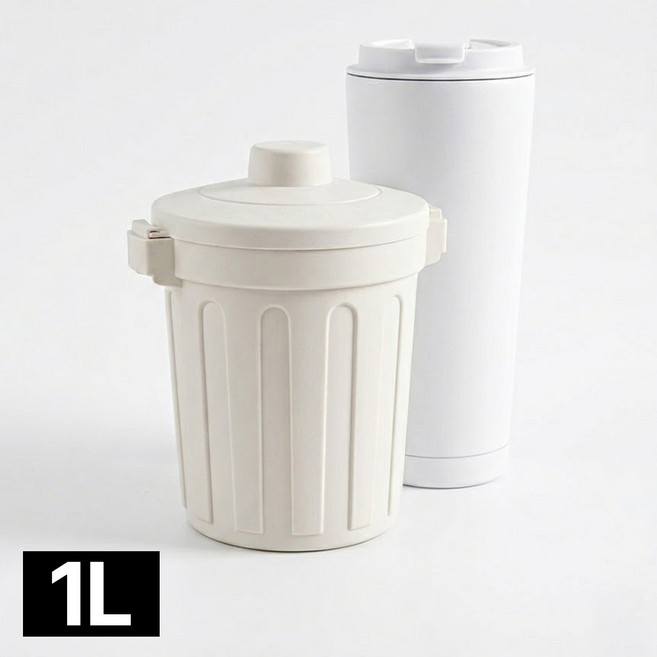 제롯 1L 미니 밀폐 음식물 쓰레기통, 1개, 베이지