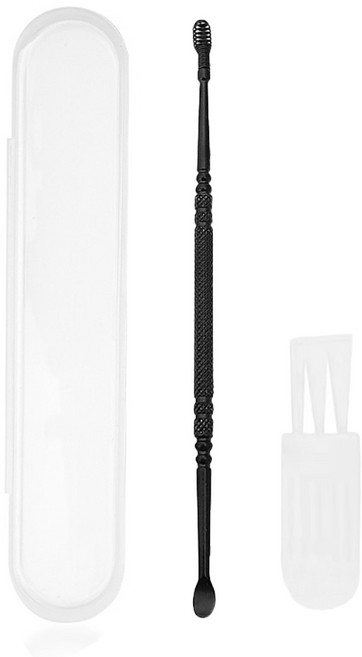 네오맨 스프링 귀이개 + 케이스 브러쉬 포함, 1개입, 1개, 블랙