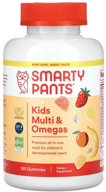 스마티팬츠 2개X 키즈 종합 비타민 및 오메가3 구미젤리 120개, 120정, 2개 - 쿠팡