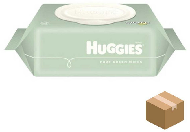 하기스 퓨어 그린 물티슈 캡형 70+10매x24개 BOX