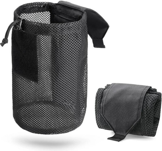 전술용 MOLLE 덤프 파우치 롤업 드로스트링 탄창 유틸리티 백 접이식 허리 가방 메쉬 EDC 포켓 포함 사냥 사격용