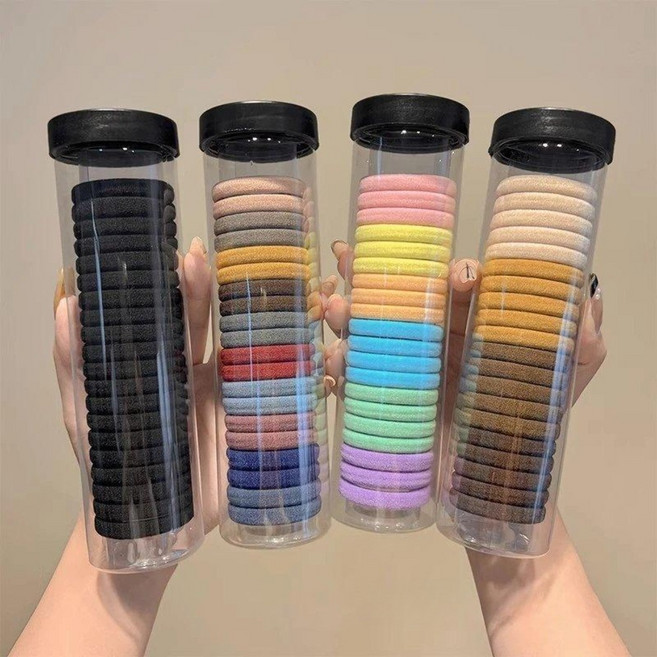 자국 안남는 대용량 두꺼운 무매듭 머리끈 80p 세트