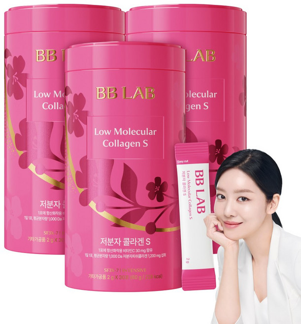 [무료배송/오늘출발] 비비랩 저분자 콜라겐S 프리미엄 맛있는 콜라겐 세트구성, 3개, 30회분