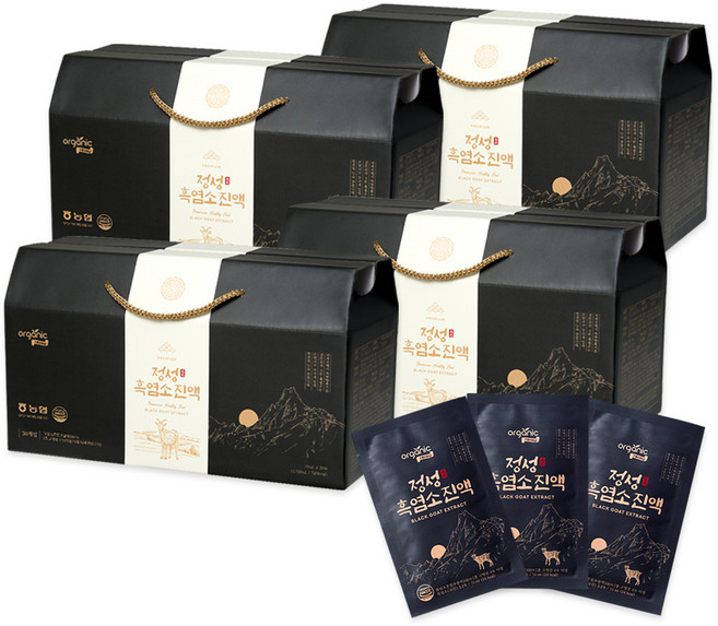 오가닉프렌즈 농협 보장 국내산 100% 지리산 정성 흑염소 진액, 120개, 70ml