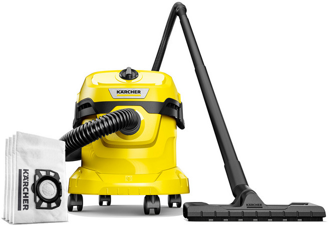 카처 건습식 WD2 Plus ACC PACK 업소용 청소기, 옐로우 + 블랙