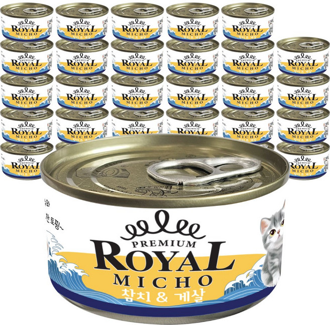 프리미엄 로얄 미쵸 고양이캔 간식, 30개, 85g, 게살