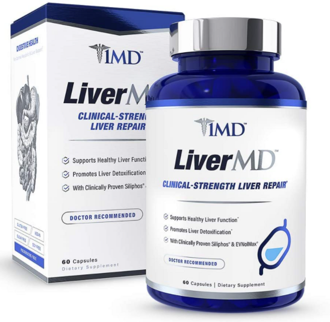 MAPEinc 리버엠디 간 보조제 실리 포스 밀크 씨슬 우유 엉겅퀴 추출물 생체 이용률이 높은 간 건강보조제, 1세트, 60정