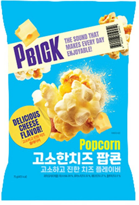 PBICK 고소한 치즈 팝콘, 10개, 75g