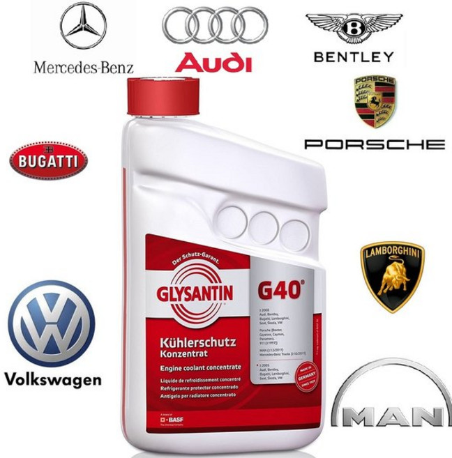 [독일산] 벤츠 공식인증 냉각수 부동액 사계절 순정품 바스프 글리산틴 레드 G40 1L-1개, 1L, 1개