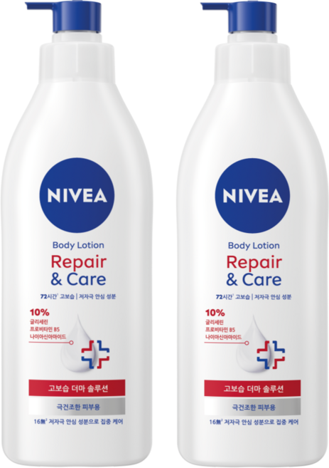 니베아 SOS 케어 바디로션, 400g, 2개
