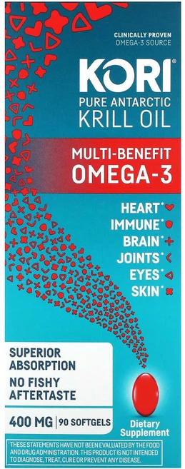 Kori 순수 남극 크릴 오일 다양한 효능의 오메가3 400mg 소프트젤 90정, Kori순수남극크릴오일다양한효능의오메가3400mg소프트, 1개 - 쿠팡