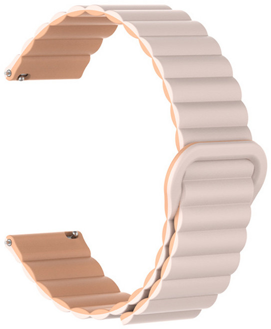 샤오미 레드미워치5 라이트 액티브 S4스포츠 어메이즈핏6&5 호환 22mm 실리콘 마그네틱 엠보싱 스트랩, 핑크(살구), 1개