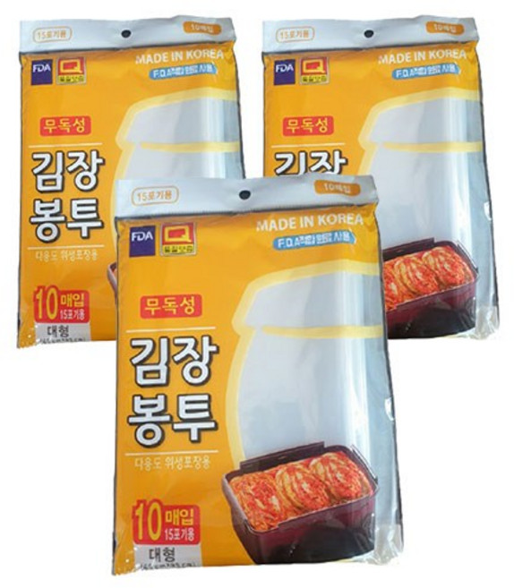 우진크린라이프 김장봉투 15포기용 대 65cm x 95 cm, 대형(약15포기), 10개입, 3개