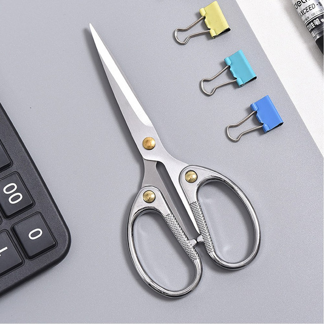 꽃잎상점 사무용 원단 재단가위 소형 부드러운 가위 추천 3색, 1개, 실버L