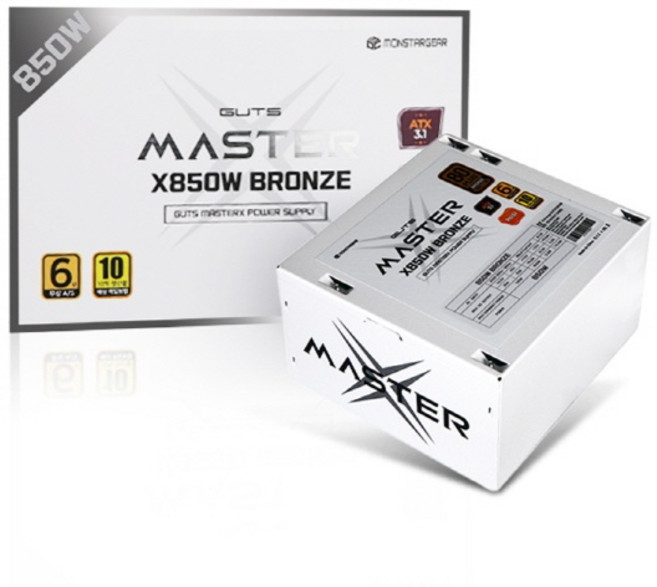 몬스타기어 가츠 MASTERX X850W 80PLUS 브론즈 ATX3.1 파워 화이트 (ATX 850W), 1개, 선택하세요