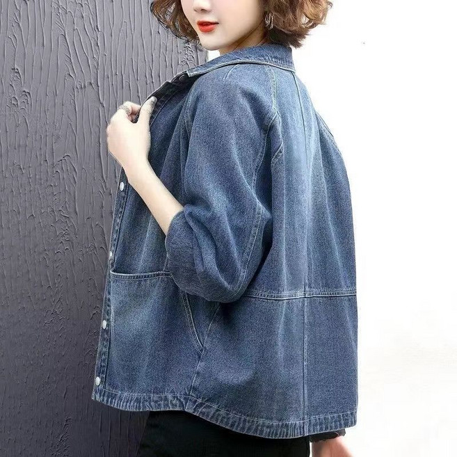 여성 긴팔 데님 셔츠 캐주얼 봄 가을 상의 루즈핏 얇은 아우터 청자켓 기질 빈티지 청남방 데님 셔츠 CY