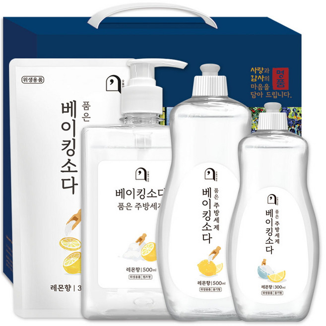 오늘의쉼표 세제 선물세트 답례품 베이킹소다 레몬 60호 (주방세제 4P), 1개