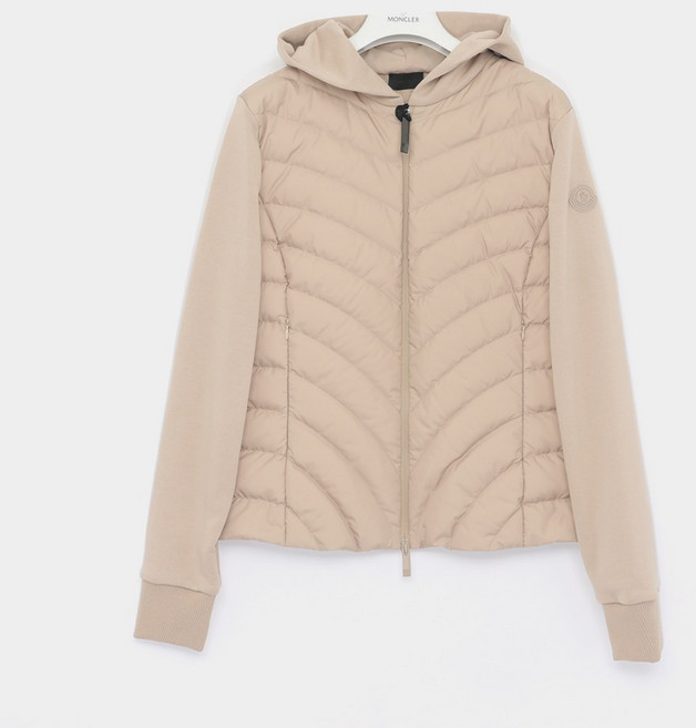 몽클레어 패치로고 사선 퀼팅 패딩 믹스 후드 여성 자켓 8G00020 809KZ 21E