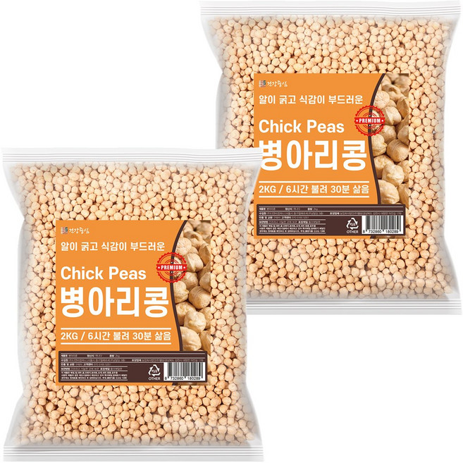 건강중심 캐나다산 병아리콩 2kg 칙피스, 2개