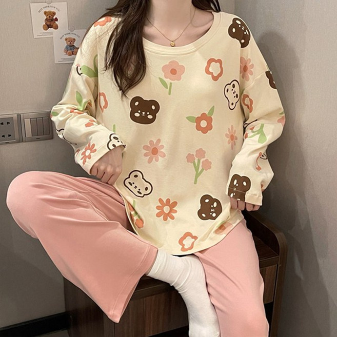 제이로그 간절기 고급 긴팔 홈웨어 세트 굿슬립6종