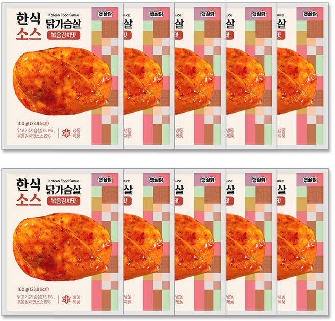 햇살닭 한식소스 닭가슴살 볶음김치맛 (100g), 10개, 100g