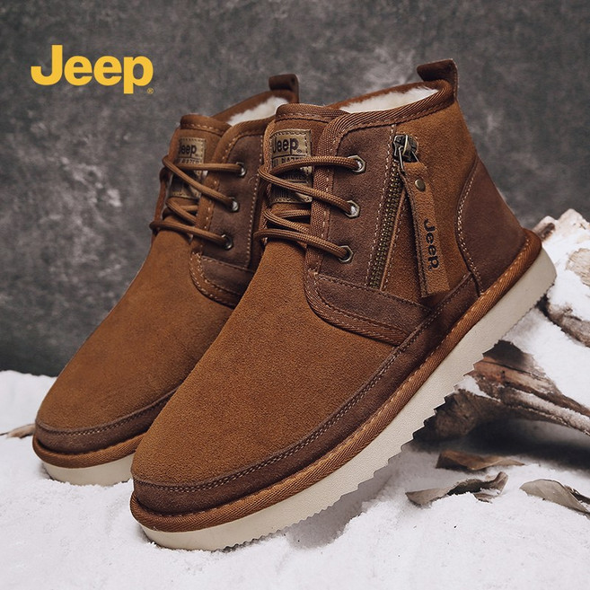 jeep 남성 겨울 기모 캐주얼 운동화 트루 가죽 미끄럼 방지 방수 운동화 C214M02097
