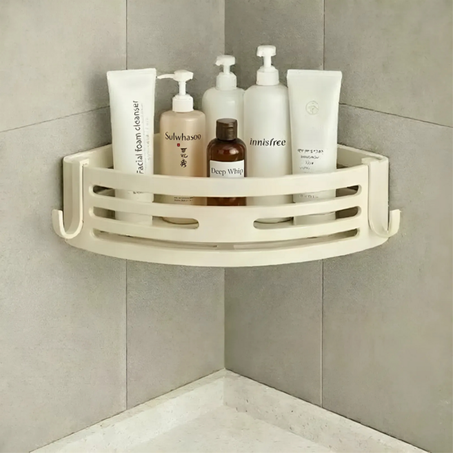 아르토 4세대 무타공 욕실 코너 선반, 1개, 화이트