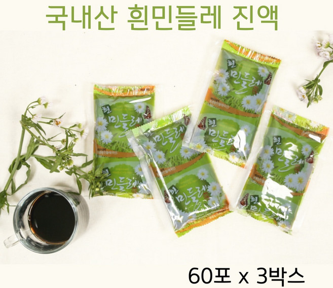 흰민들레즙 국내산 100% 토종 하얀 민들레 흰민들레 포공영 진액 엑기스 즙 차 효능 추천 국산, 3개, 6L