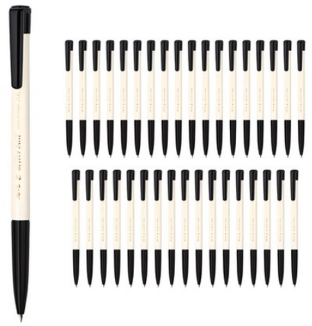 자바 e-오피스 볼펜 0.7 mm, 01 검정, 72개