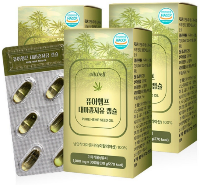 서우 퓨어햄프 대마종자유 1000mg, 8개, 30정