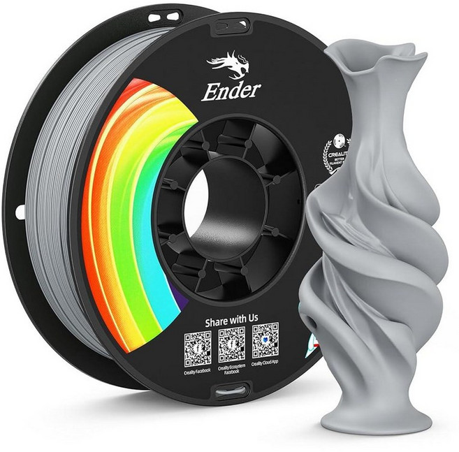 Creality 매트 PLA 플러스 필라멘트 1.75mm 올리브 그린 색상 낮은 뒤틀림 최소 레이어 라인 치수 정확도 +/- 0.02mm 1kg (2.2파운드) 3D, 매트 Pla-1kg 그레이