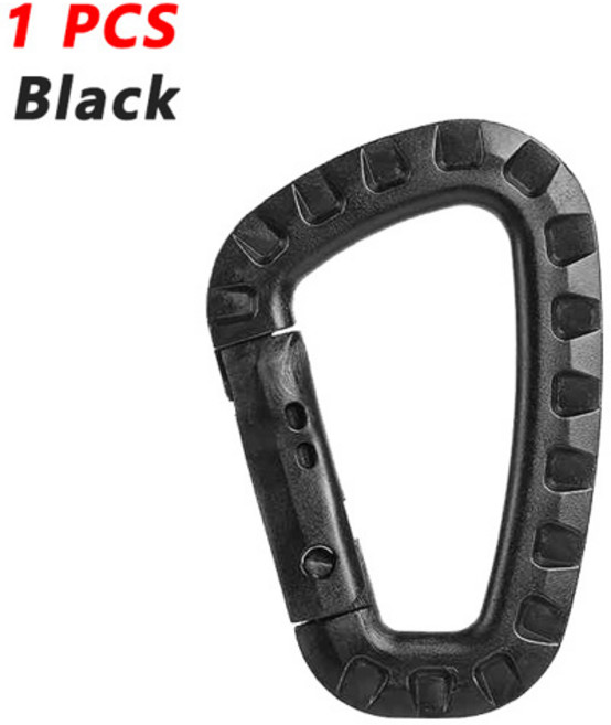 1-9Pcs 전술 3.5 플라스틱 Carabiner Molle 클립 키 체인 D 모양 하드 스프링 스냅 기어 후크 야외 캠핑 하이킹 EDC 도구, [03] 1 PC Black, 1개
