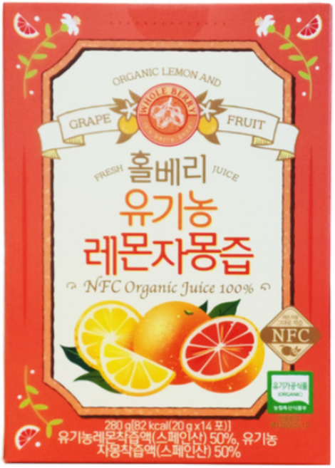 홀베리 유기농 레몬자몽즙, 280g, 1박스