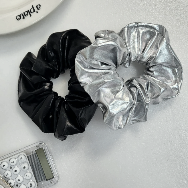 엘제이플 데일리 메탈 글로시 스크런치 슈슈 곱창밴드 머리끈 세트