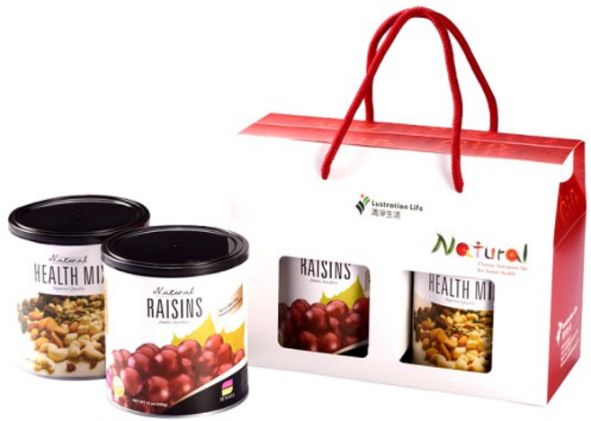 清淨生活 天然綜合堅果與超大無籽葡萄乾禮盒 (310g+350g), 1個