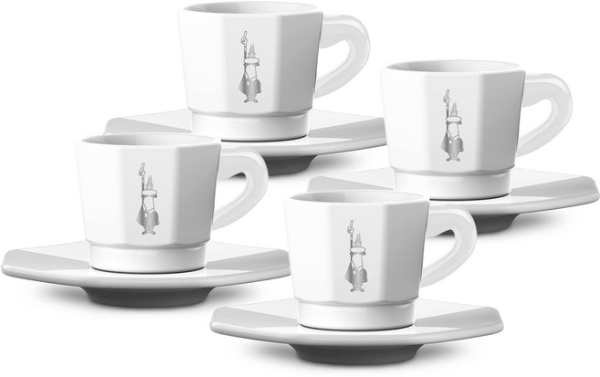 비알레띠 에스프레소 커피잔 세트 화이트실버, 1개