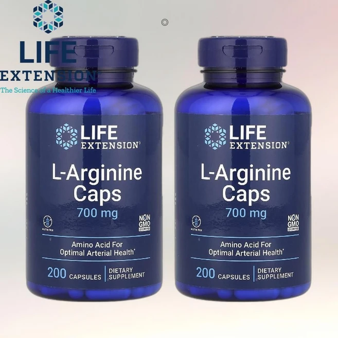 라이프 익스텐션 엘아르기닌 알지닌 캡슐 700mg 베지 200정 2통, 120g - 쿠팡