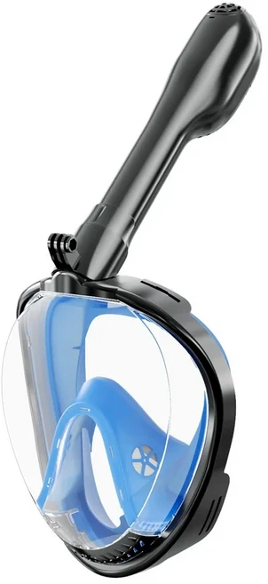 방독면 방독 방진 마스크 페인트 산업용 분진 공업용 잠수경 전문 풀 페이스 스노클링 수영 다이빙 분리형 카메라 마운트가있는 성인 를위한 안개 방지 누출, 1)Black-Blue