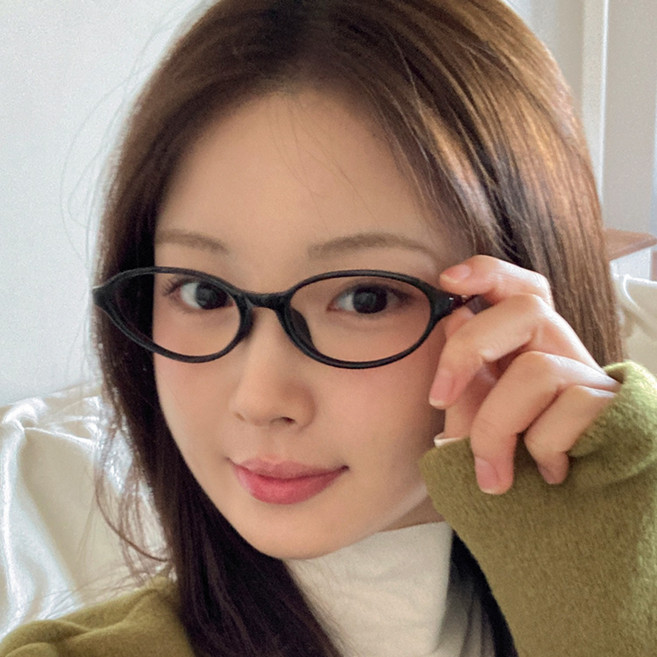 블루씨티 하트릭 오벌 프레임 뿔테 호피 컬러 안경