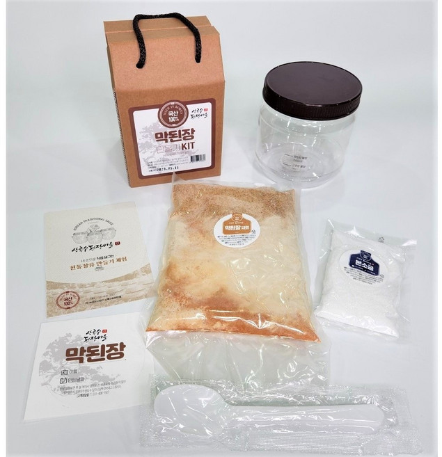 [상록수된장마을] 수제 된장 만들기 키트 체험학습 DIY 밀키트 국산 재료 담그기 세트, 1개, 1kg