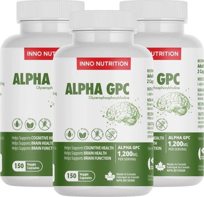 이노뉴트리션 알파 GPC 1200mg 150베지캡슐 아세틸콜린 전구체, 3개, 150정 - 쿠팡
