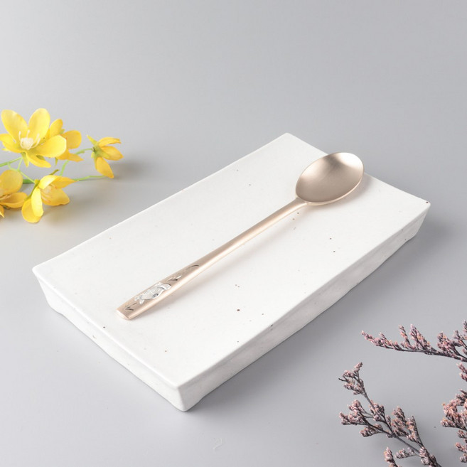 수타미 방짜유기 놋봄 은상감 거북 숟가락, 1개