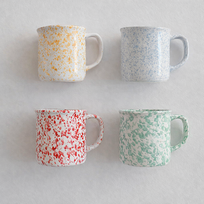 하로쇼 마블 머그컵 4p, 1세트, 레드/옐로우/스카이/그린