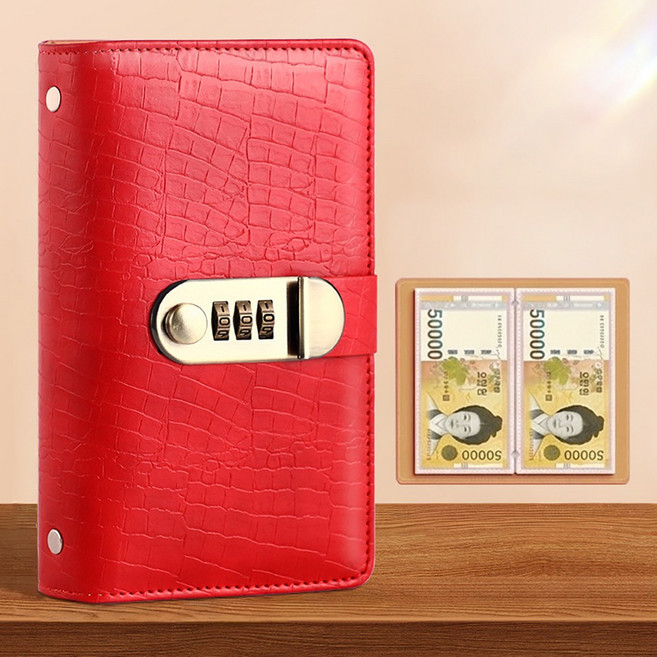 바이앤뷰 현금 바인더 수납 다이어리, 1개, 레드