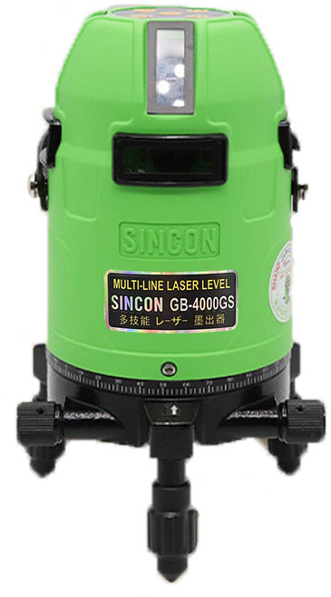 신콘 SINCON GB-4000GS 5포인트 그린 전자식 자동 레이저레벨기 AA충전지 제공 4V4H1D, 1개