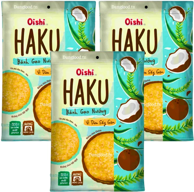 오이시 하쿠 구운 쌀과자 코코넛 크리스피, 125g, 3개 - 쿠팡