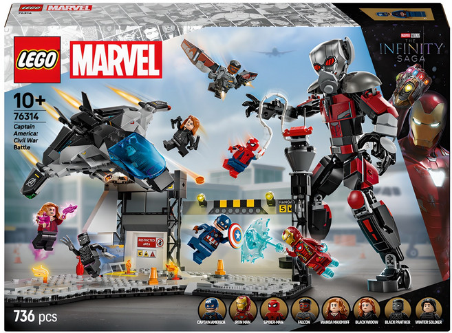 레고 마블 76314 캡틴 아메리카 시빌 워 액션 배틀, 혼합색상, 1개