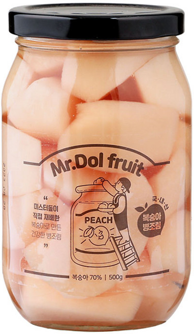 미스터돌복숭아병조림분홍백도 500G농업회사법인미스터돌㈜, 1개, 500g