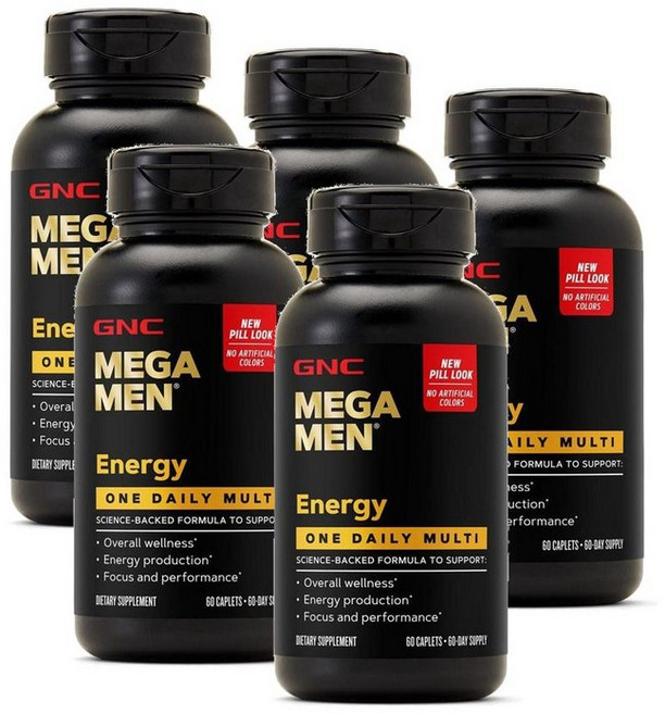지엔씨 메가 맨 멀티비타민 에너지 원데일리 GNC Mega Men Energy One Daily Multi, 5개, 60정